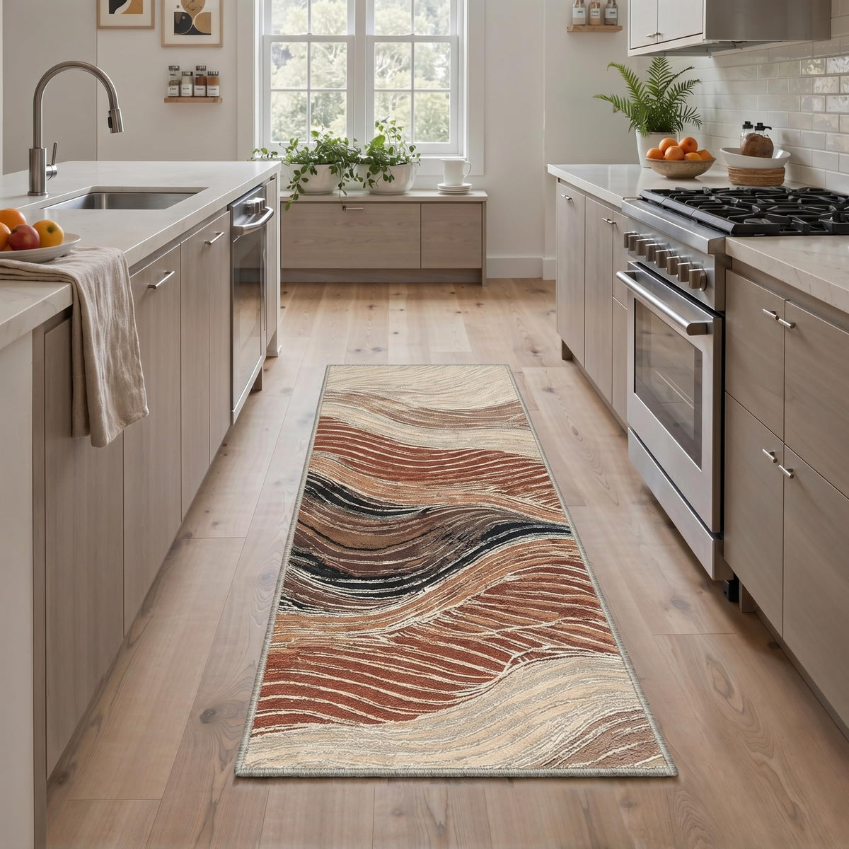 BEIMO 5x7 Green Abstract Area Rug, Washable Non-Slip for Bedroom