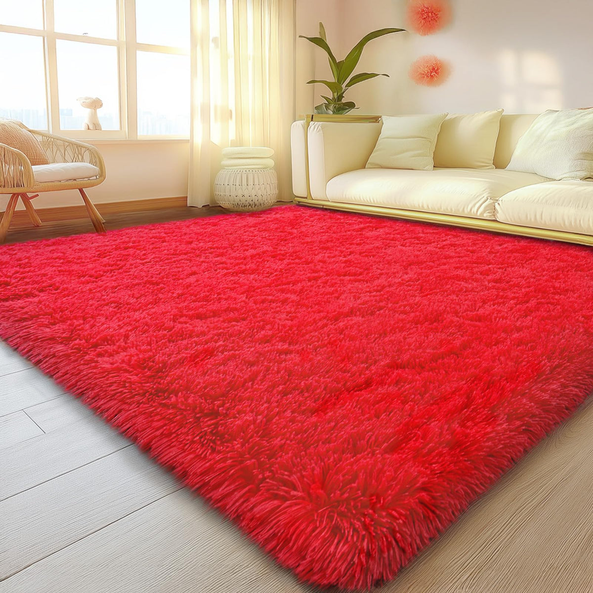 Mugorn 8x10 Area Rugs for Living Room, Large Fluffy Black Rugs for Bedroom