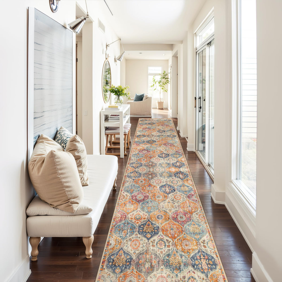 Lahome Moroccan Washable Small Area Rug, 3x5 Rug for Bedroom Living Room