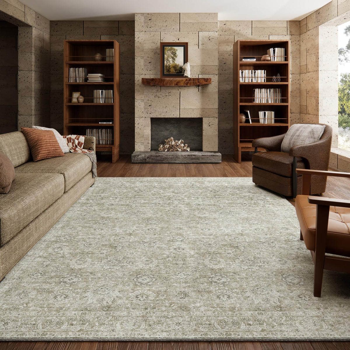 Machine Washable Rugs for Living Room: 8x10 Area Rugs for Bedroom