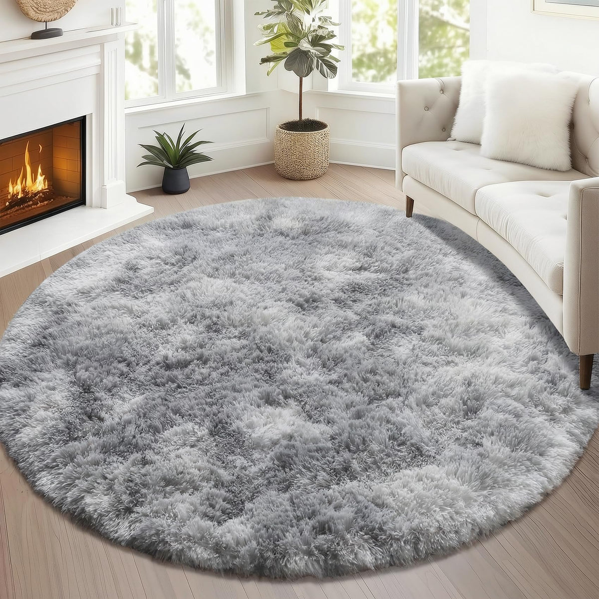 Runner Rugs for Bedroom Living Room, 2x6 Tie-Dyed Beige Hallway Area Rug