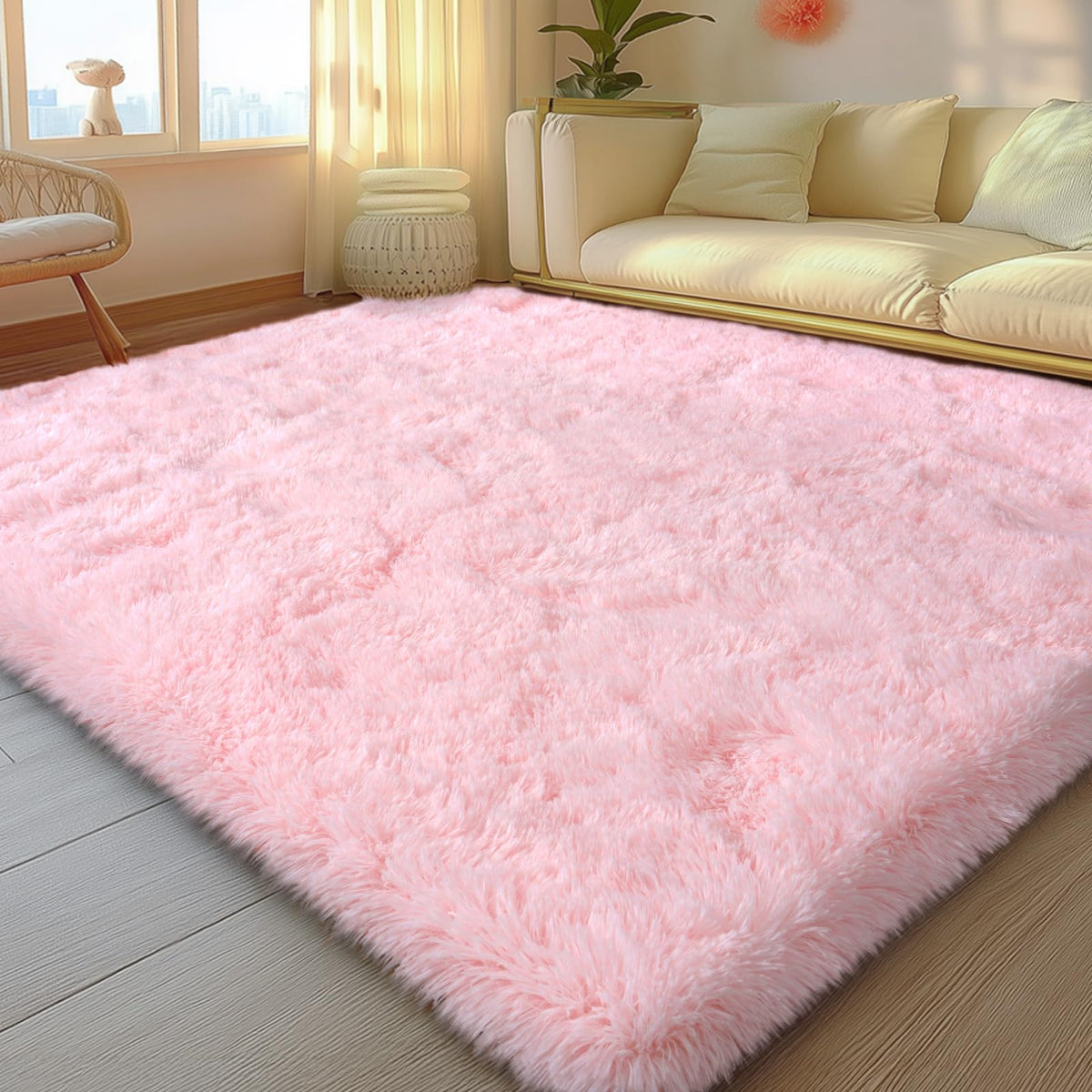 Mugorn 8x10 Area Rugs for Living Room, Large Fluffy Black Rugs for Bedroom