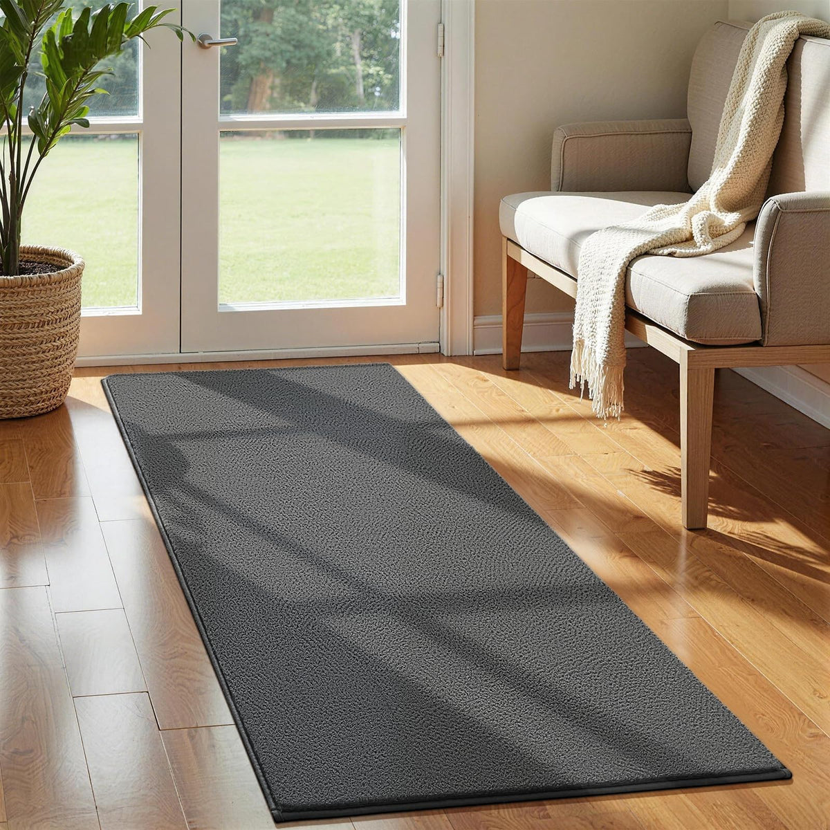 Vasofe Black Area Rugs for Living Room Bedroom, 4x6 Modern Memory Foam Rug