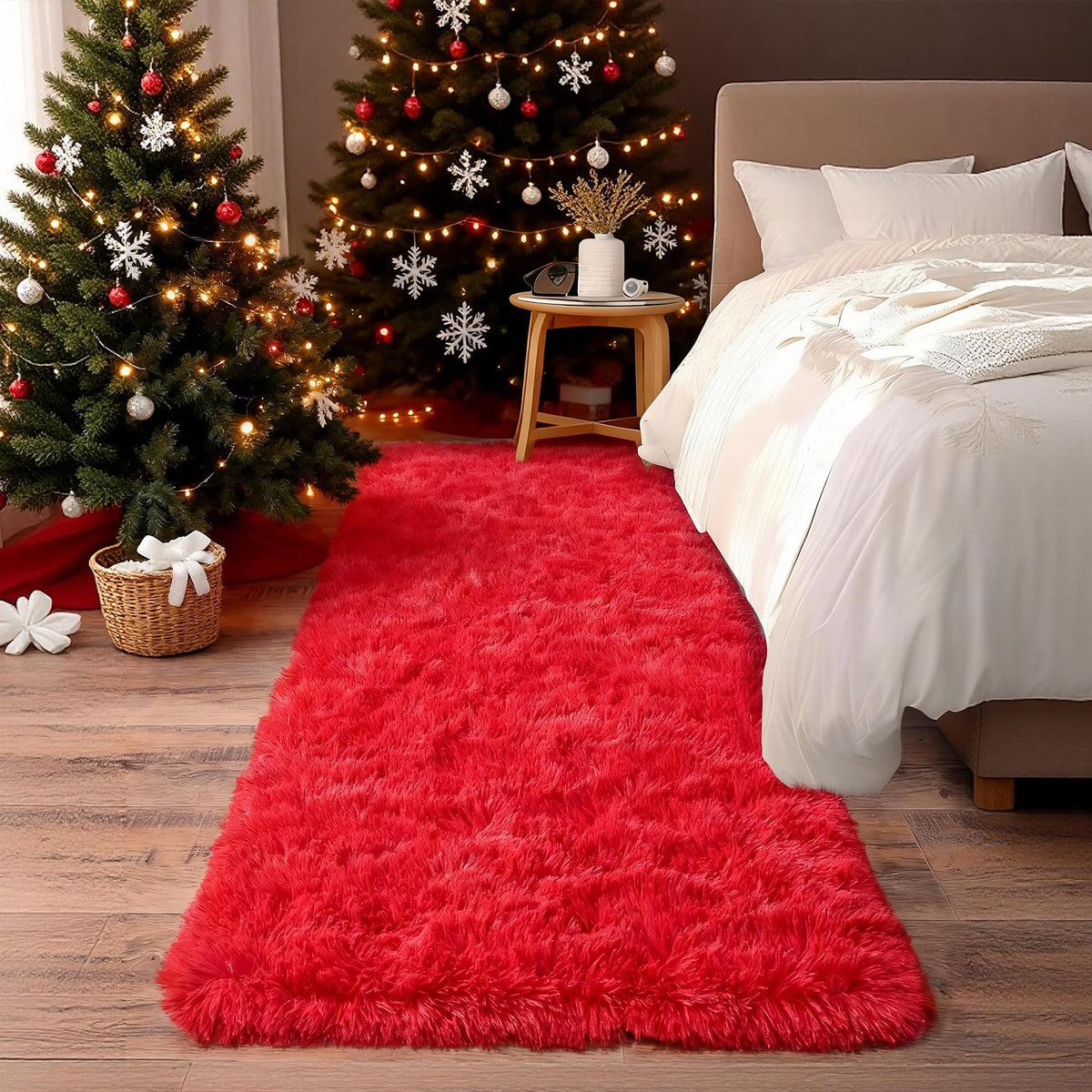 Soft Runner Rugs for Bedroom Hallway 2x6 Beige Fluffy Shag Washable