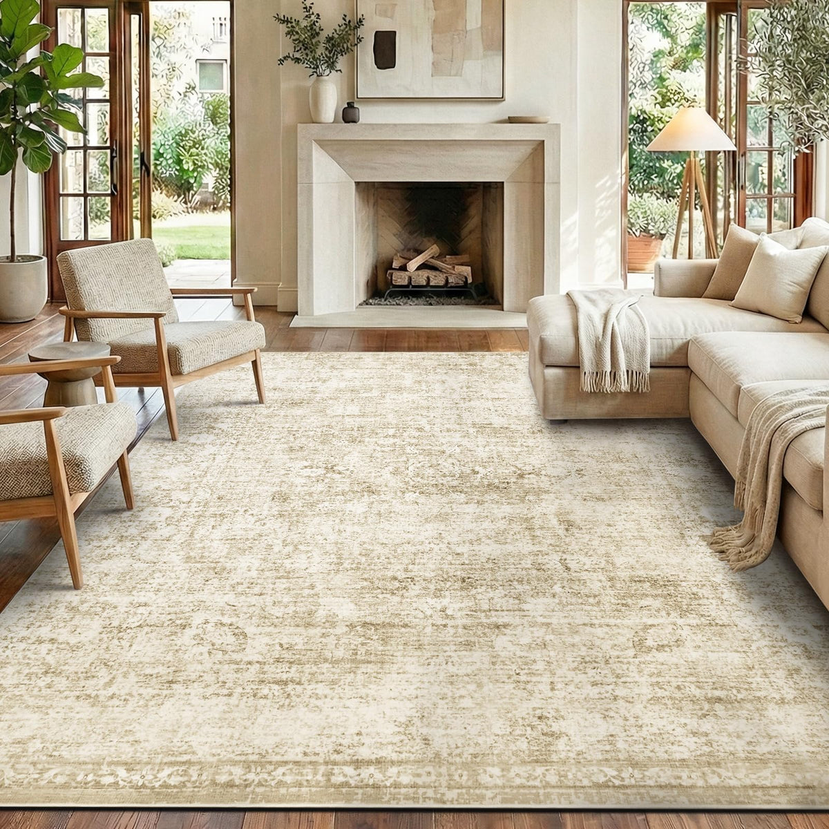 Homemate Washable Rug 9x12 Area Rugs - Vintage Rugs for Living Room