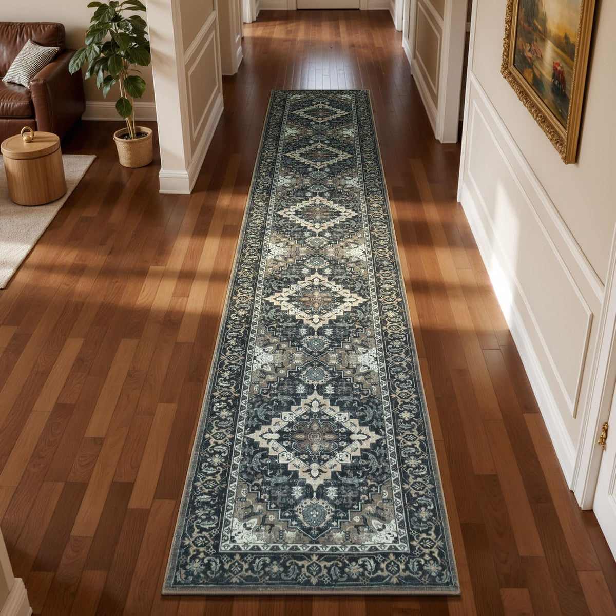 Lessymo 8 x 10 Area Rugs for Living Room, Machine Washable Rug Grey White
