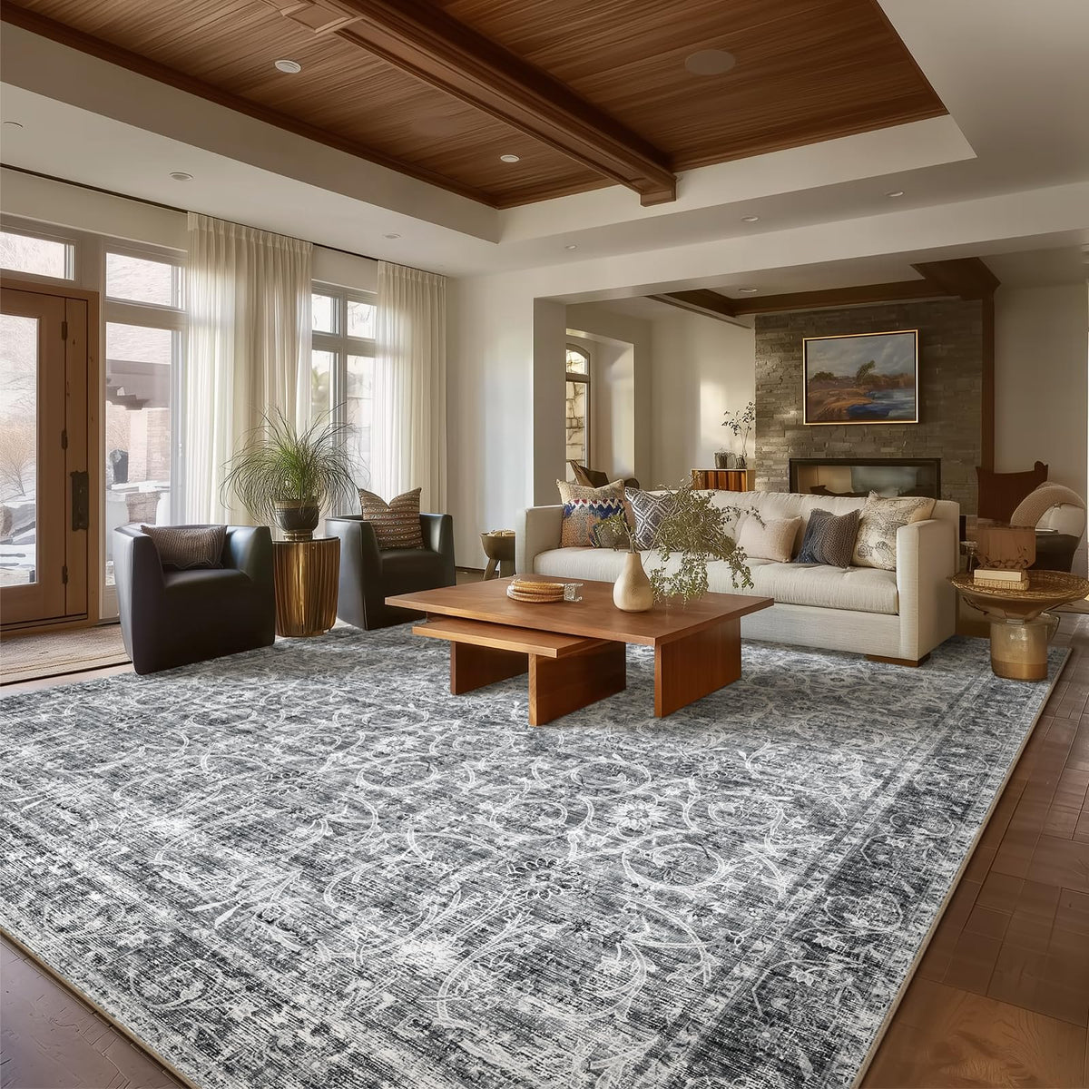 Machine Washable Rugs for Living Room: 8x10 Area Rugs for Bedroom