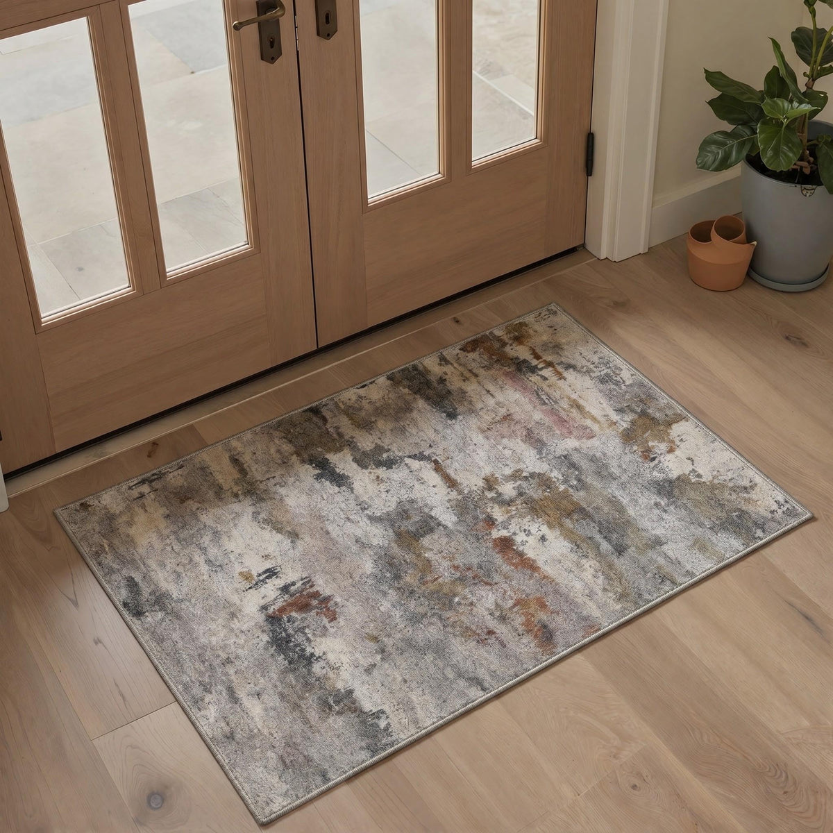 BEIMO 5x7 Green Abstract Area Rug, Washable Non-Slip for Bedroom