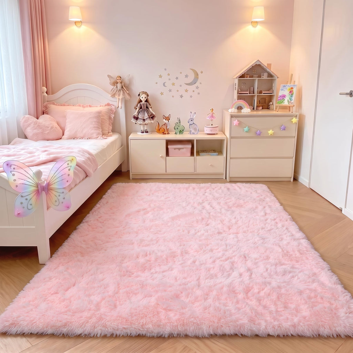 Runner Rugs for Bedroom Living Room, 2x6 Tie-Dyed Beige Hallway Area Rug