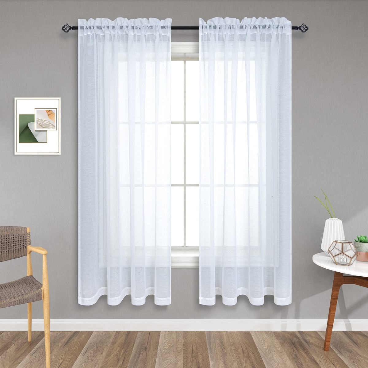 Pitalk Terracotta Curtains 84 Inch Length for Living Room 2 Panel Sets Rod Pocket Sheer Curtains for Living Room Rust Burnt Orange Red