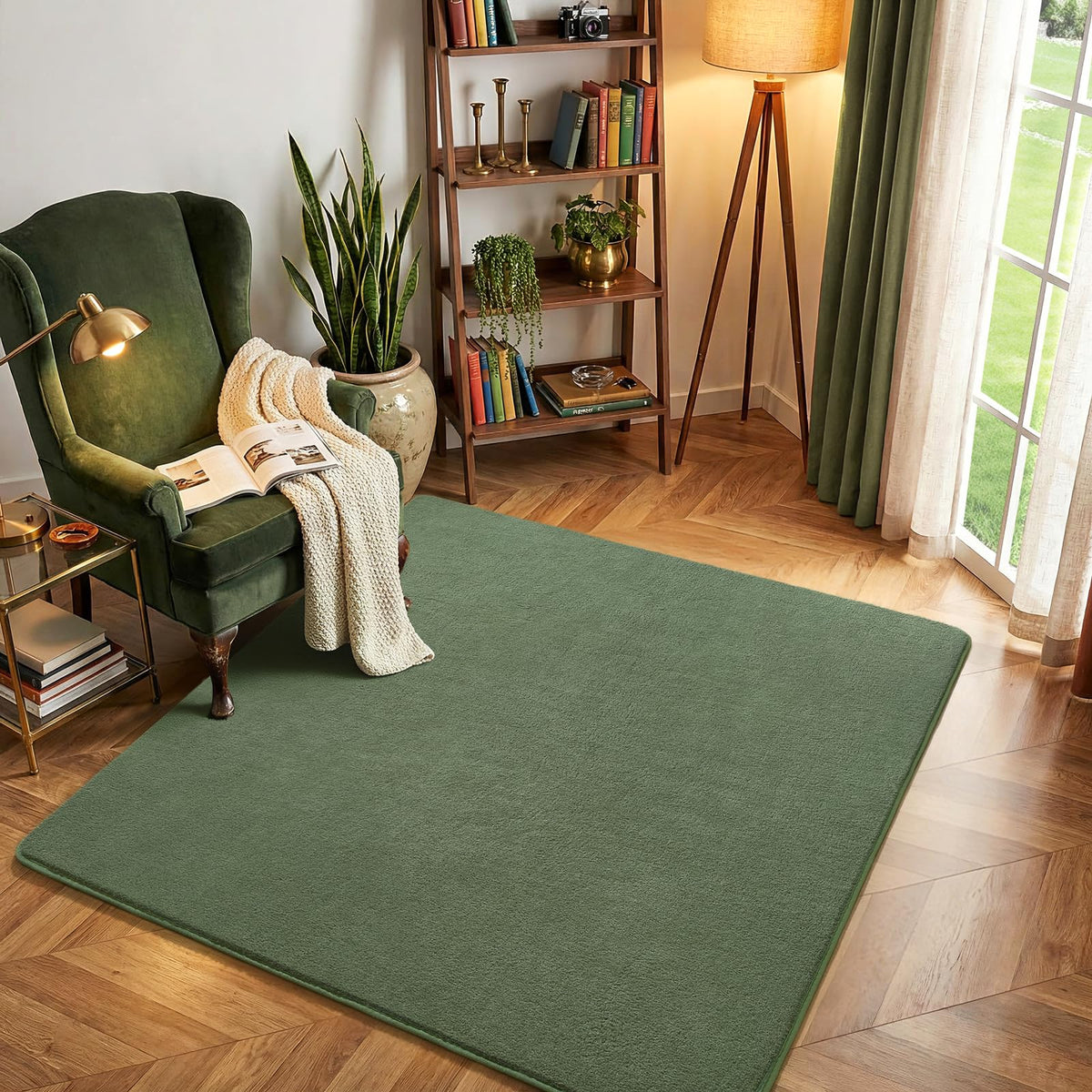 Amearea Modern Area Rugs for Bedroom Living Room, 4x6 Black Memory Foam Rug