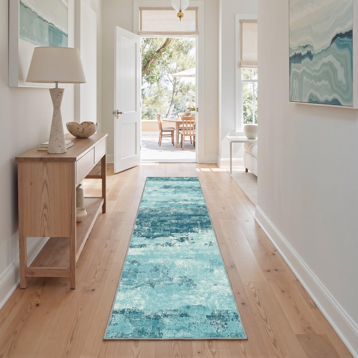 BEIMO 5x7 Green Abstract Area Rug, Washable Non-Slip for Bedroom
