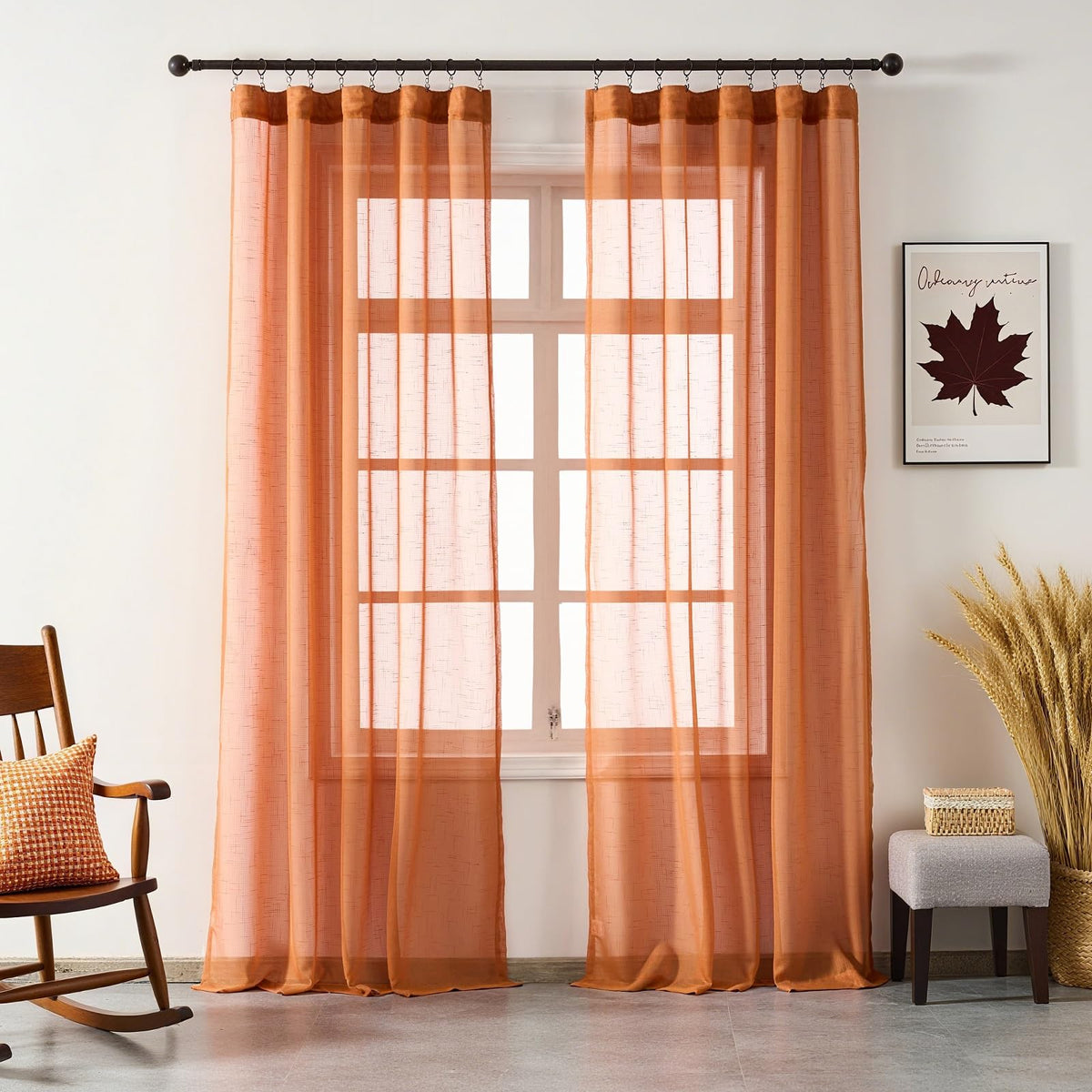Off White Sheer Curtains 84 Inches Long Pinch Pleat Linen Textured Ceiling