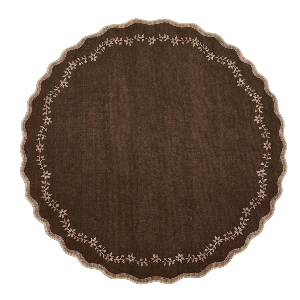 GarveeHome 5x7 Scalloped Area Rug Jute Washable Bedroom Living Room Rug