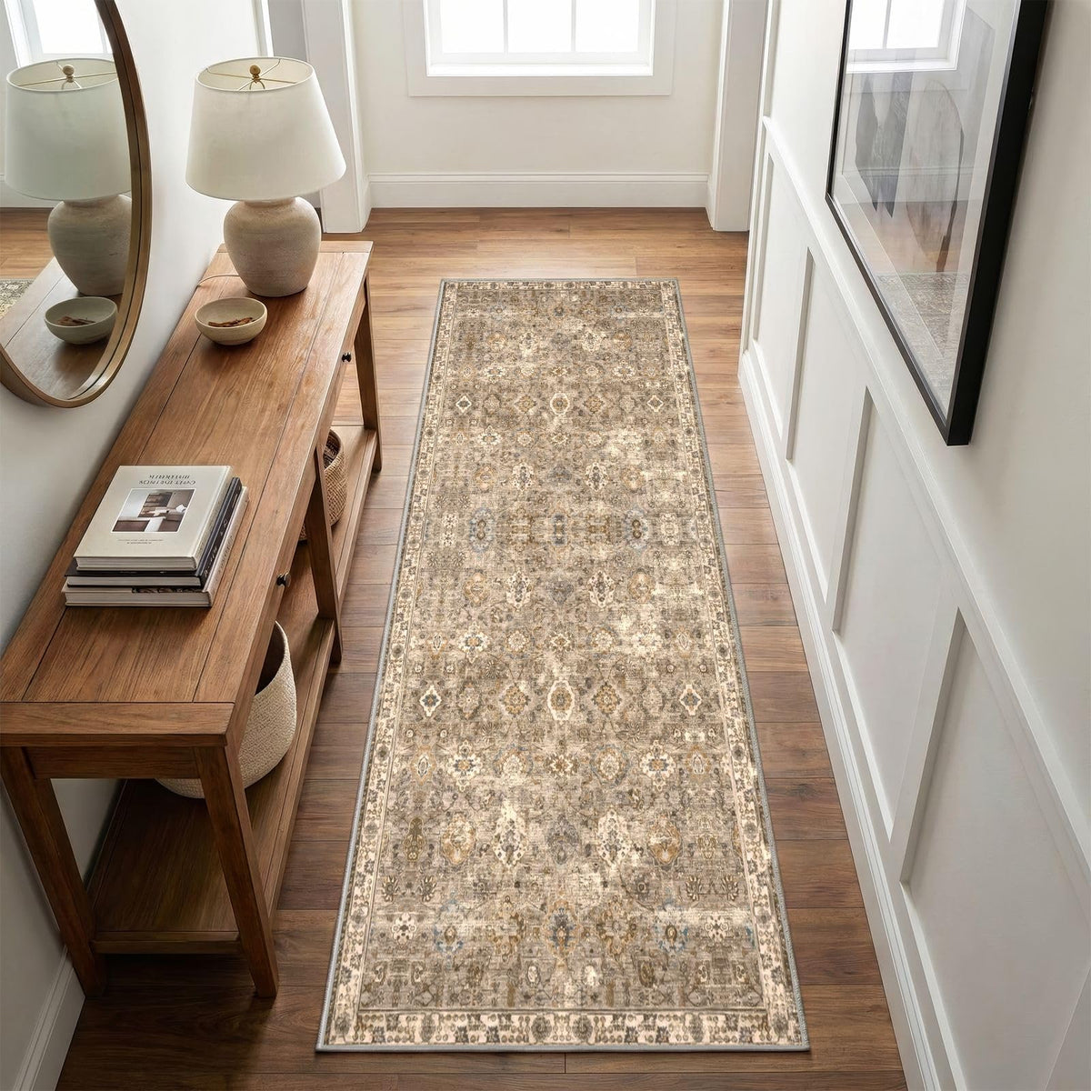 8x10 Area Rugs Living Room: Bedroom Vintage Washable Carpet Beige