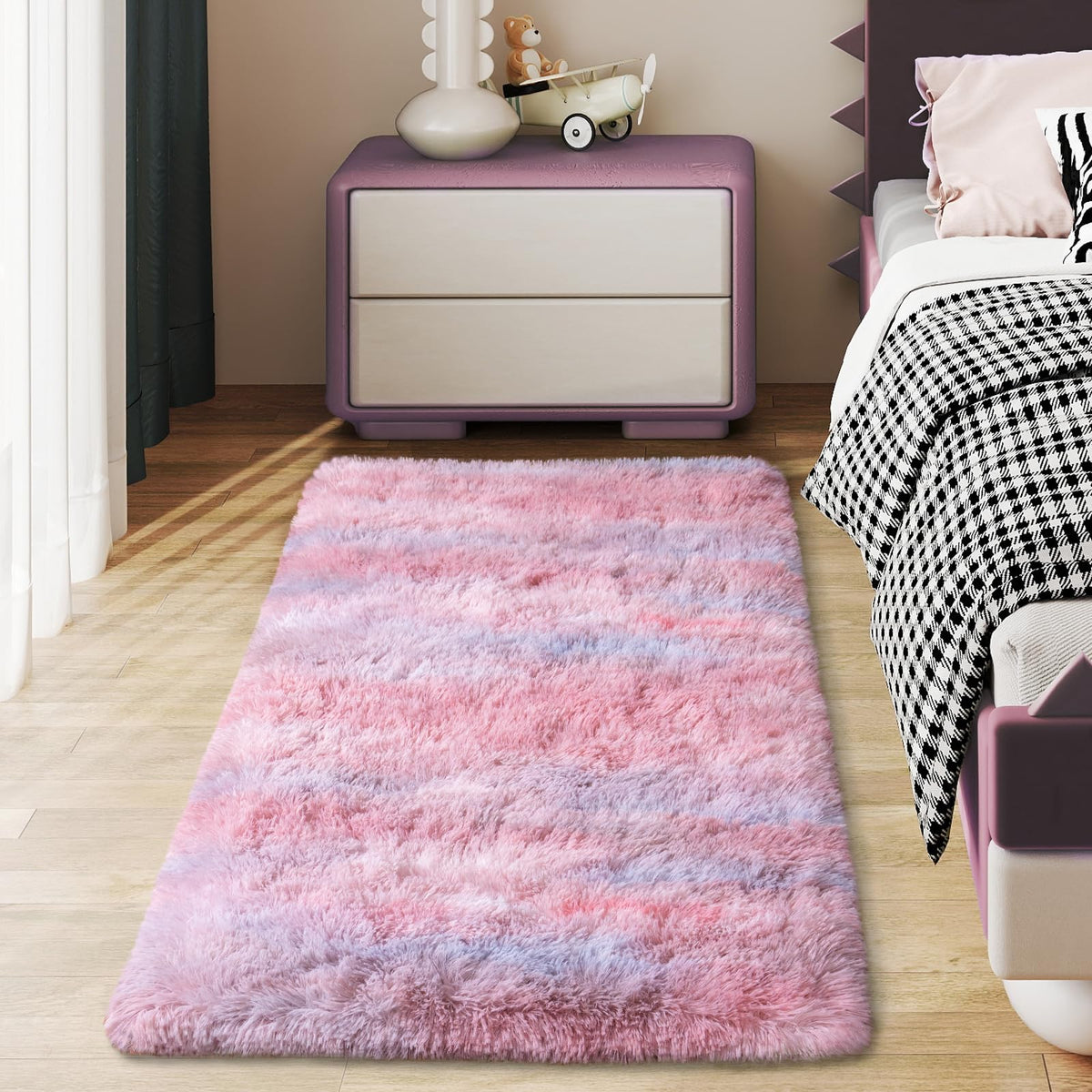 Soft Runner Rugs for Bedroom Hallway 2x6 Beige Fluffy Shag Washable