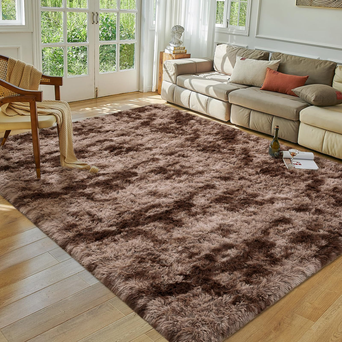 Softlife Rugs for Bedroom 4x5.3 Feet Purple Area Rug for Living Room Super Soft Shaggy Rugs for Dorm Fluffy Fuzzy Carpets Long Plush Bedside Rug Nursery Girls Boys Kids Room Home Christmas Decoration