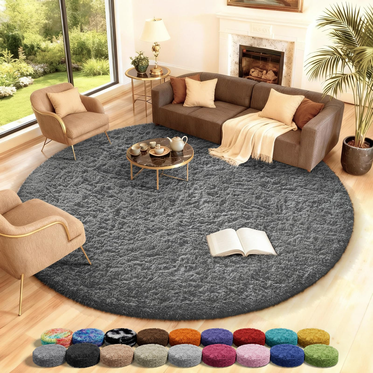 Ophanie Area Rugs for Living Room Bedroom, Washable Non-Slip Fluffy Soft Grey Shag Carpet, Indoor Floor Gray 4x6 Fuzzy Shaggy Living Room Plush Rug for Kids Home Dorm Decor Aesthetic