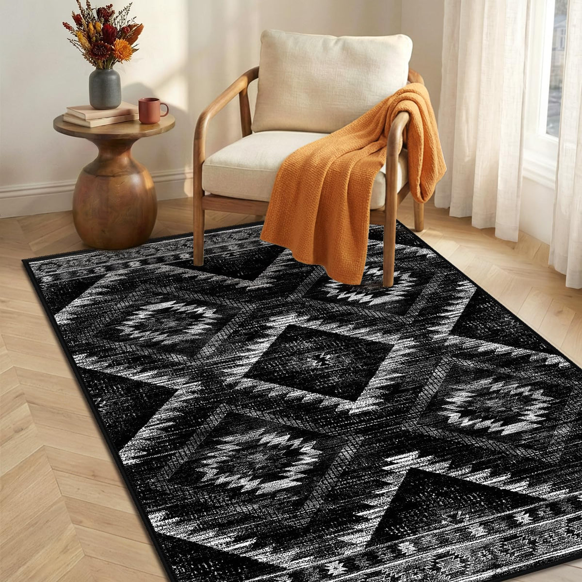BESTSWEETIE 5'x7' Washable Area Rug for Living Room Bedroom Lightpink