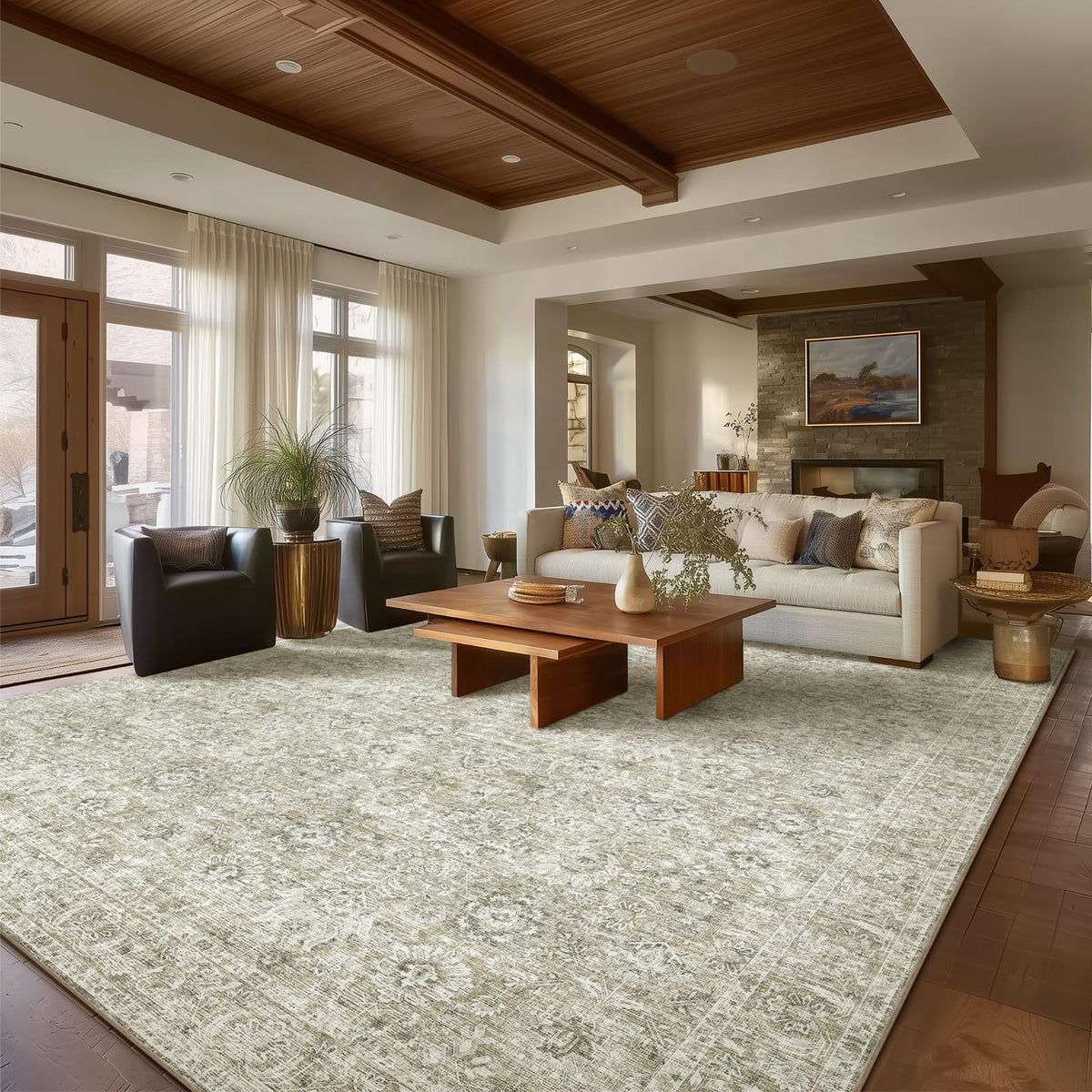 Machine Washable Rugs for Living Room: 8x10 Area Rugs for Bedroom