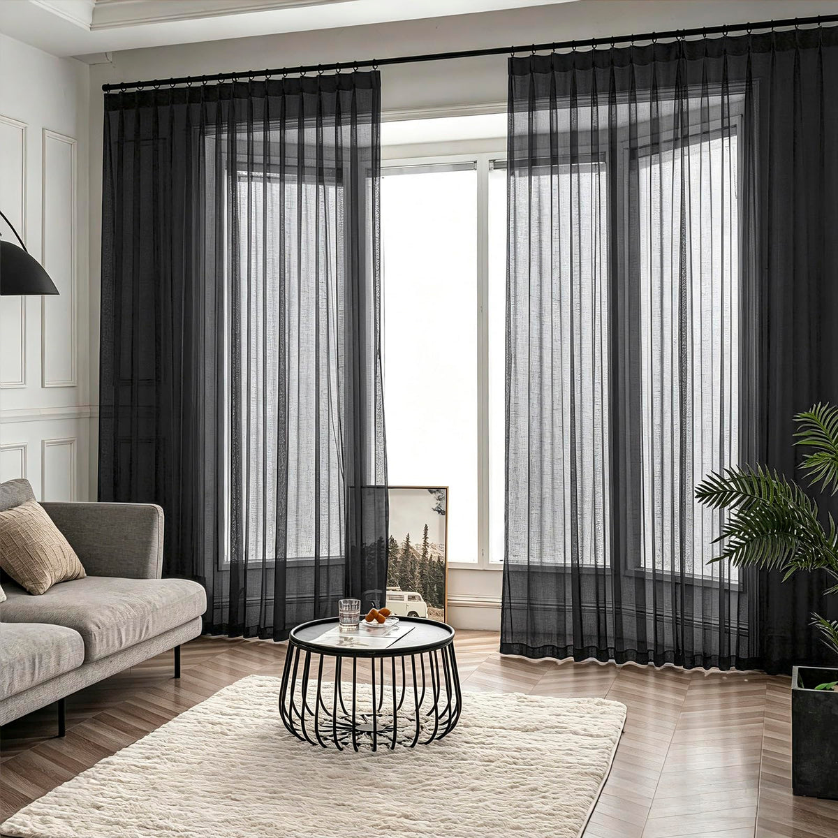 Off White Sheer Curtains 108 Inches Long Pinch Pleat Linen Textured Ceiling