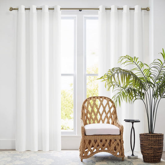 NICETOWN Semi Sheer Privacy Curtains, Off-White Non-See-Through Light Filtering Grommet Drapes 84 Inches Long 2 Panels, Cat Proof Window Curtains for Living Room Bedroom Home Decor, 52" W