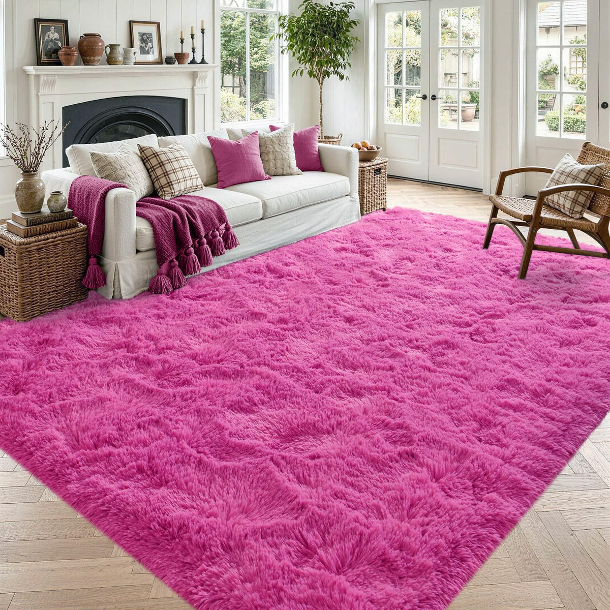 Noahas 2x6 Black Fluffy Soft Runner Rug Non-Slip for Bedroom Dorm Hallway