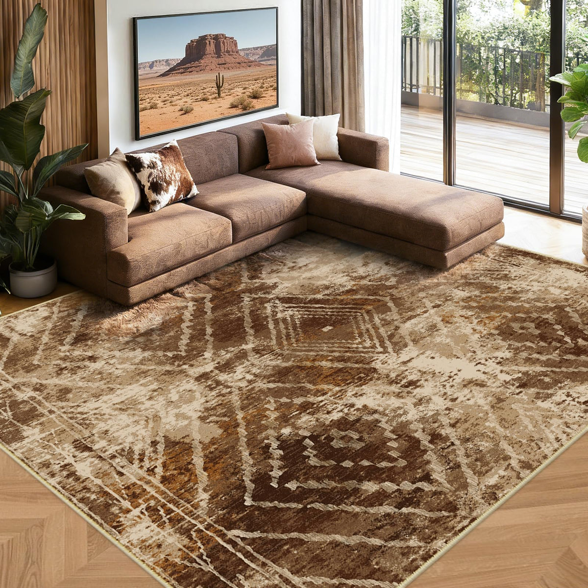 BESTSWEETIE 5'x7' Washable Area Rug for Living Room Bedroom Lightpink