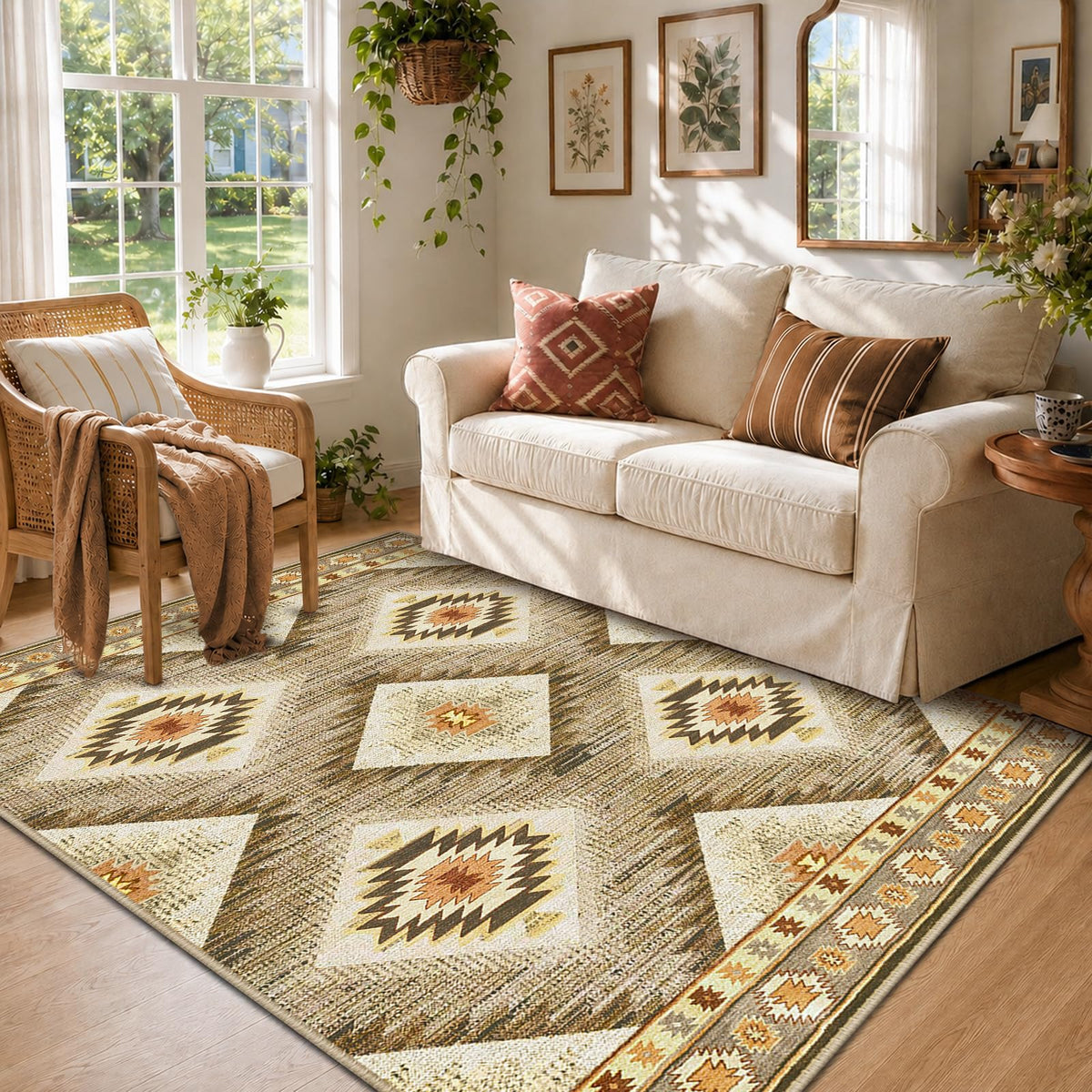 BESTSWEETIE 5'x7' Washable Area Rug for Living Room Bedroom Lightpink