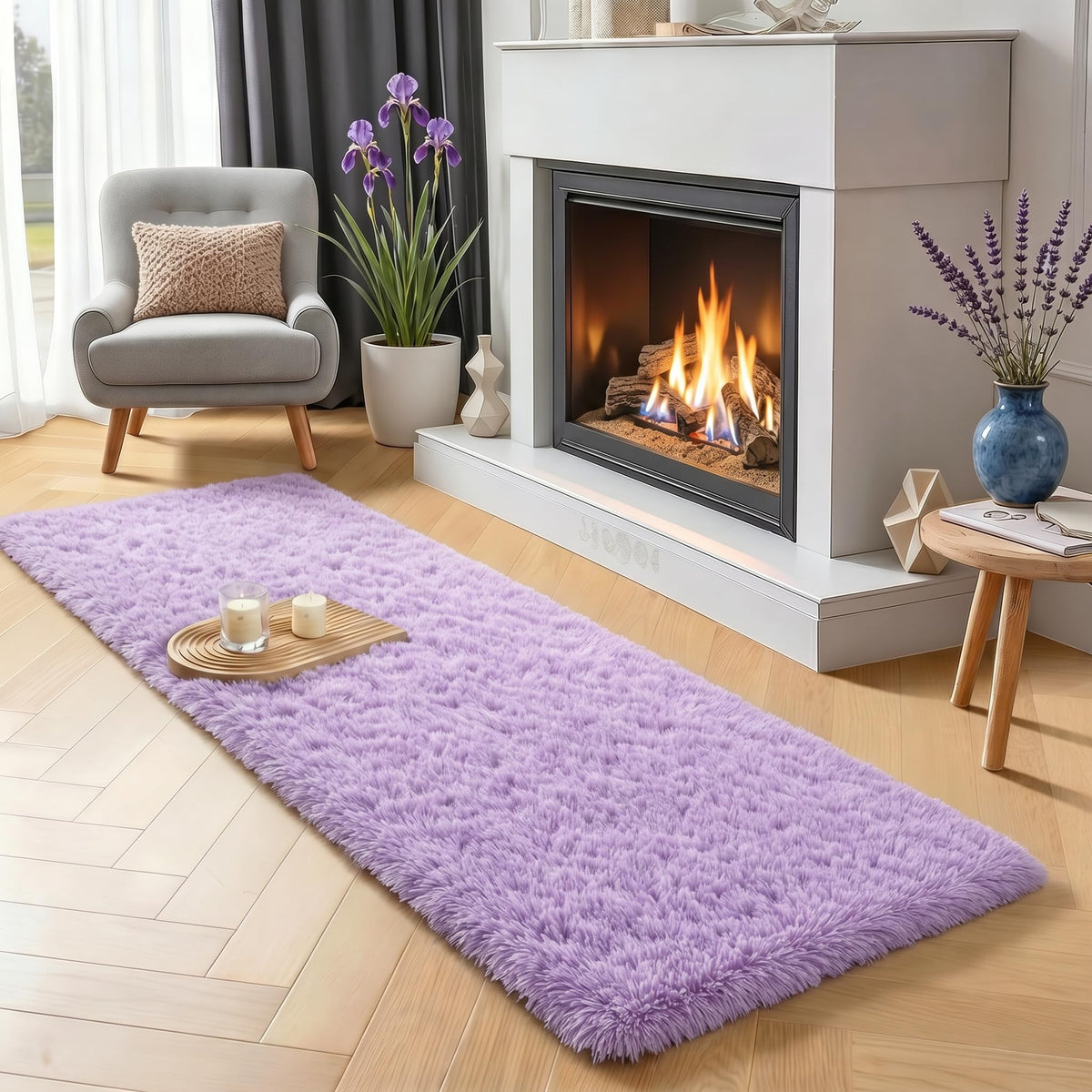 Rainbow Area Rugs for Girls Bedroom Fluffy Soft Vibrant Rugs Kids Playroom