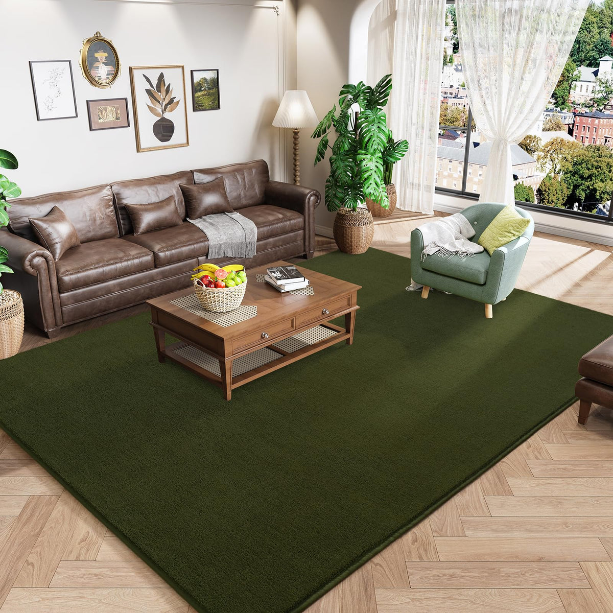 Amearea Modern Area Rugs for Bedroom Living Room, 4x6 Black Memory Foam Rug