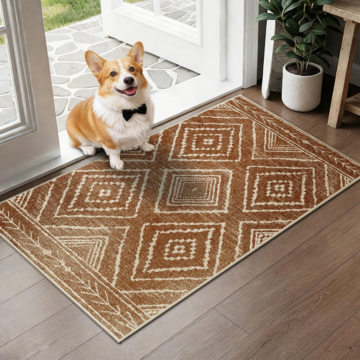 BESTSWEETIE 5'x7' Washable Area Rug for Living Room Bedroom Lightpink