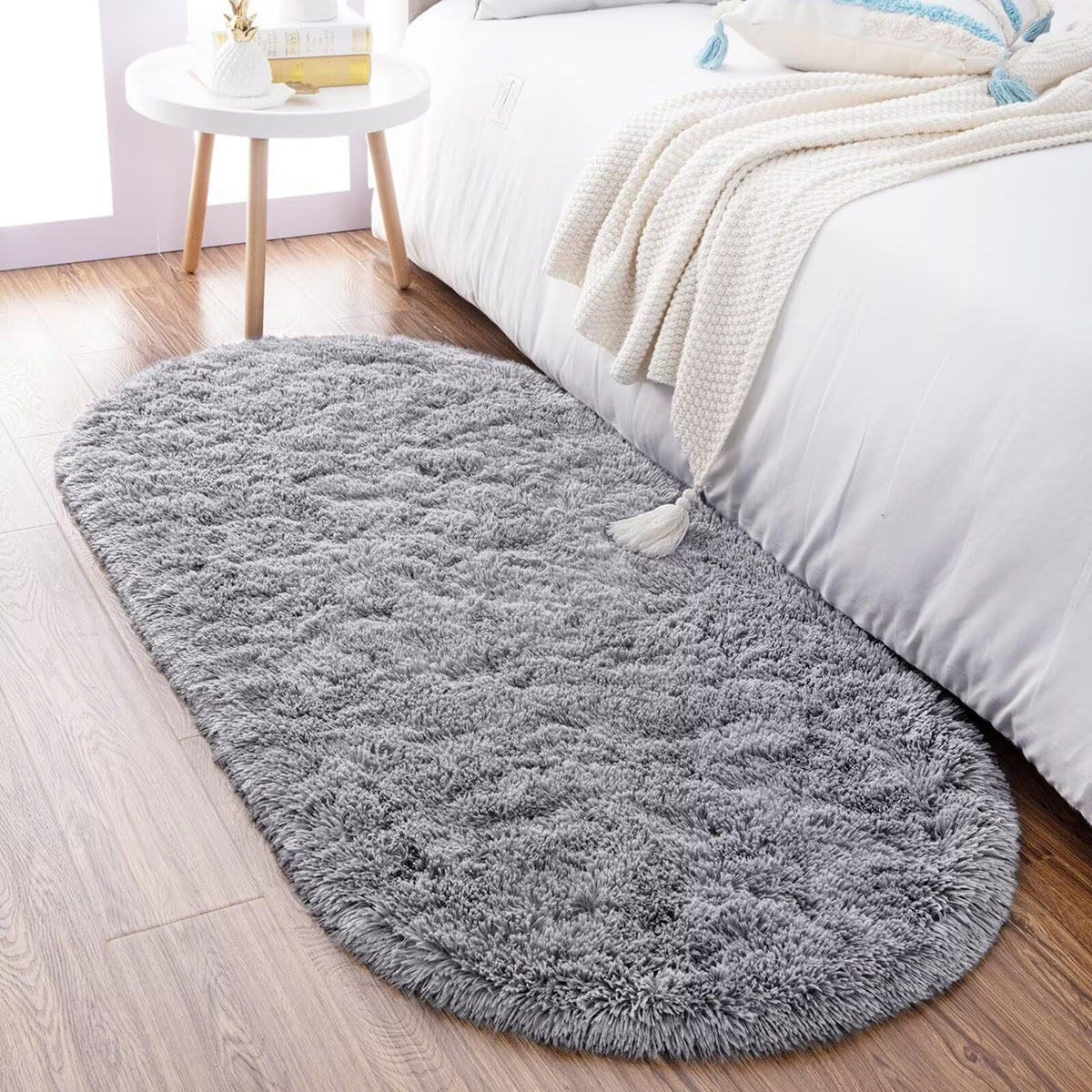 Noahas 2x6 Black Fluffy Soft Runner Rug Non-Slip for Bedroom Dorm Hallway