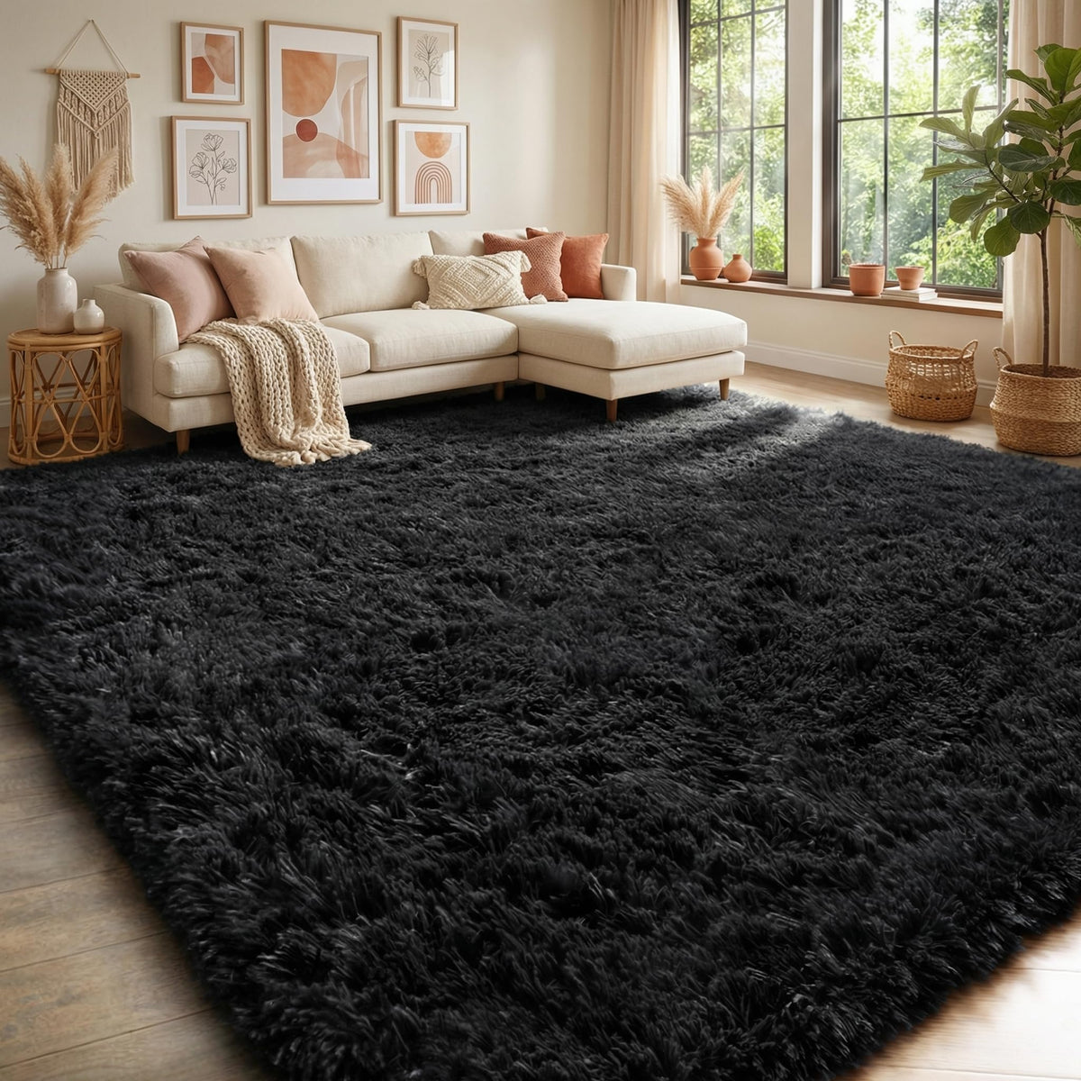 Rainbow Area Rugs for Girls Bedroom Fluffy Soft Vibrant Rugs Kids Playroom