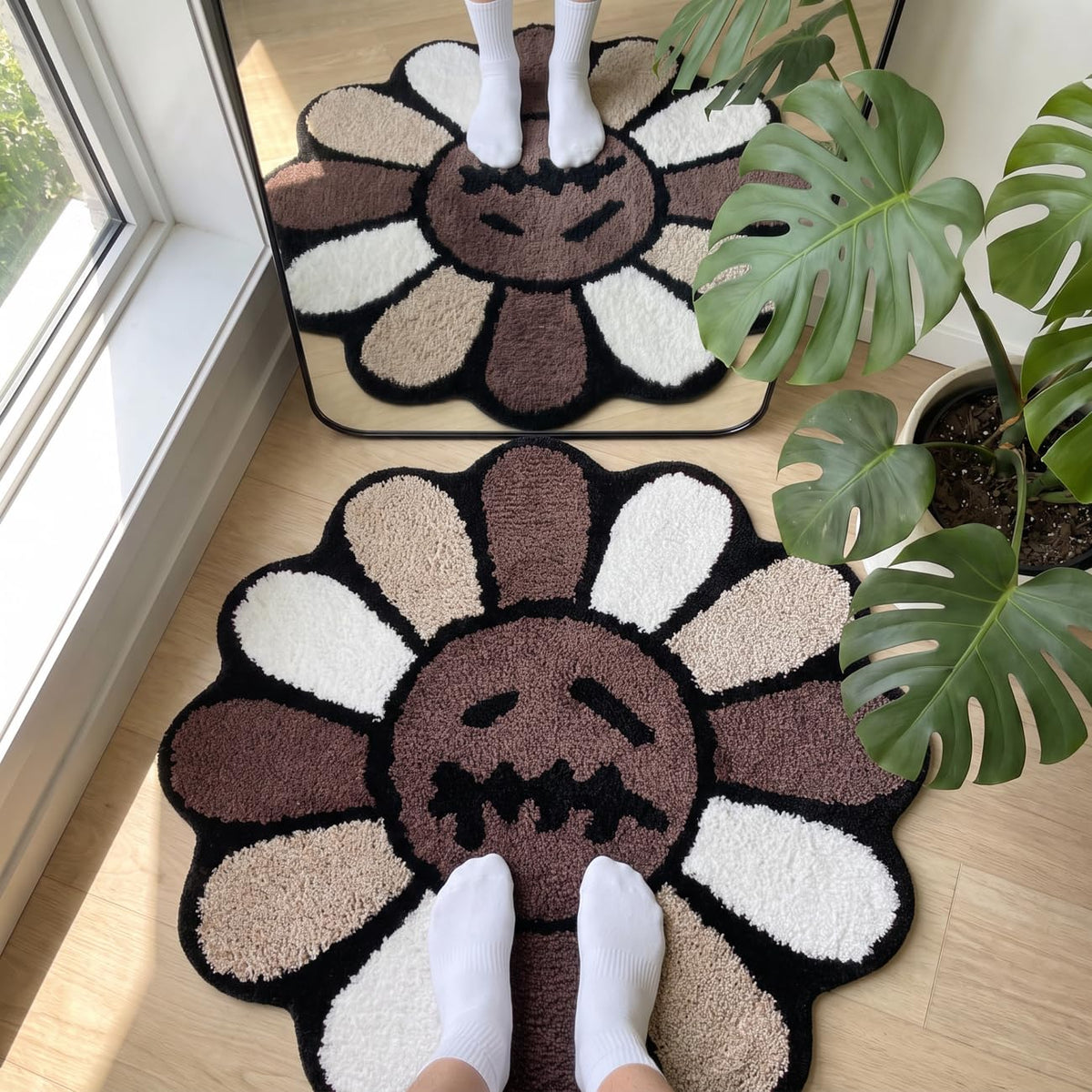 Trippy Happy Face Rug Cool Rugs Graphic Design Tufted Bathroom Rugs