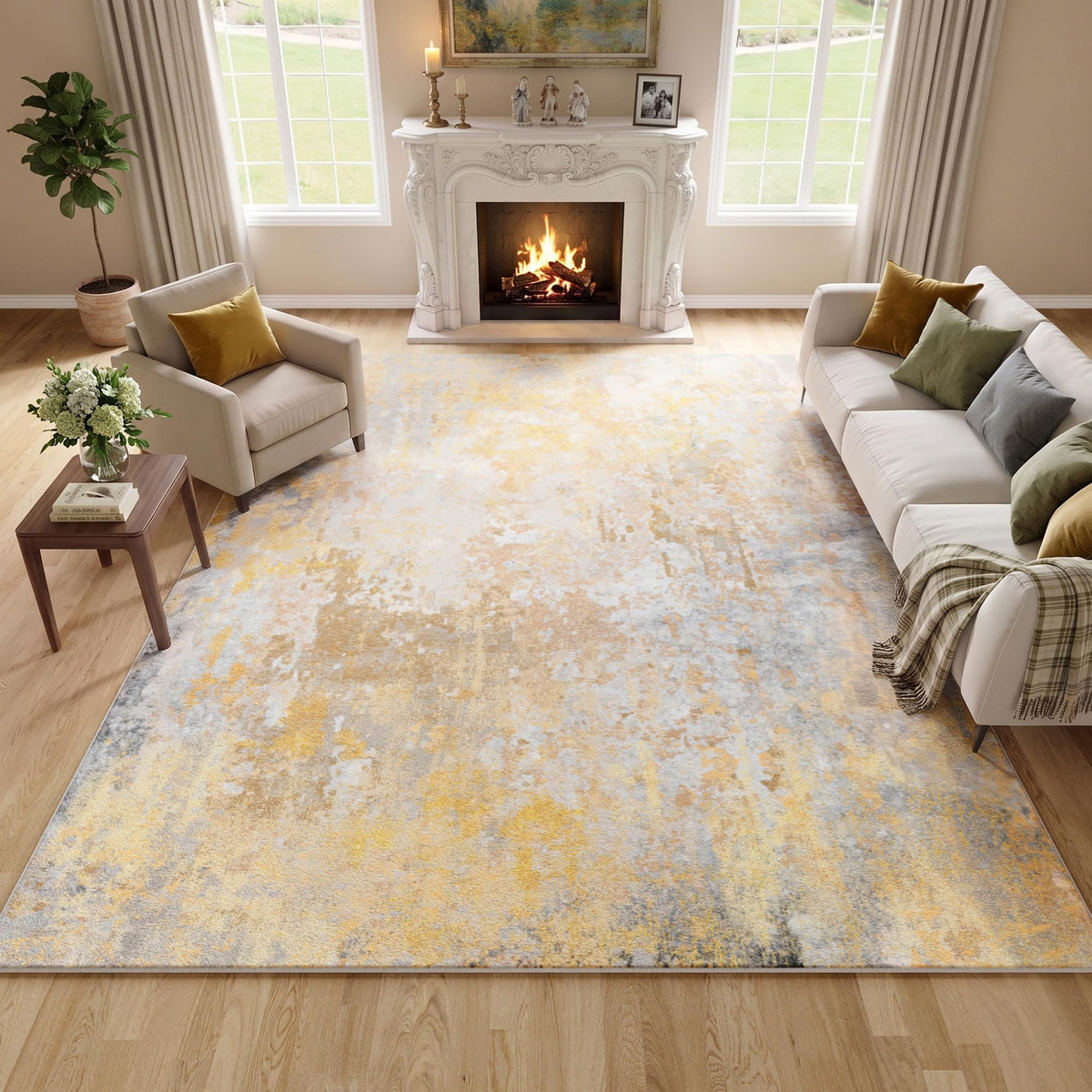 Black Washable Rug 5x7 Area Rugs for Living Room Bedroom Carpet