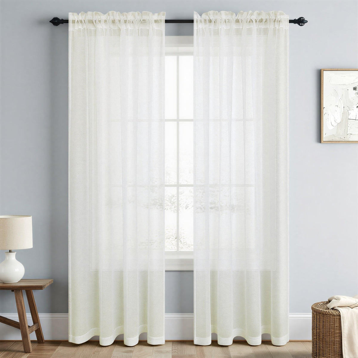 Pitalk Terracotta Curtains 84 Inch Length for Living Room 2 Panel Sets Rod Pocket Sheer Curtains for Living Room Rust Burnt Orange Red