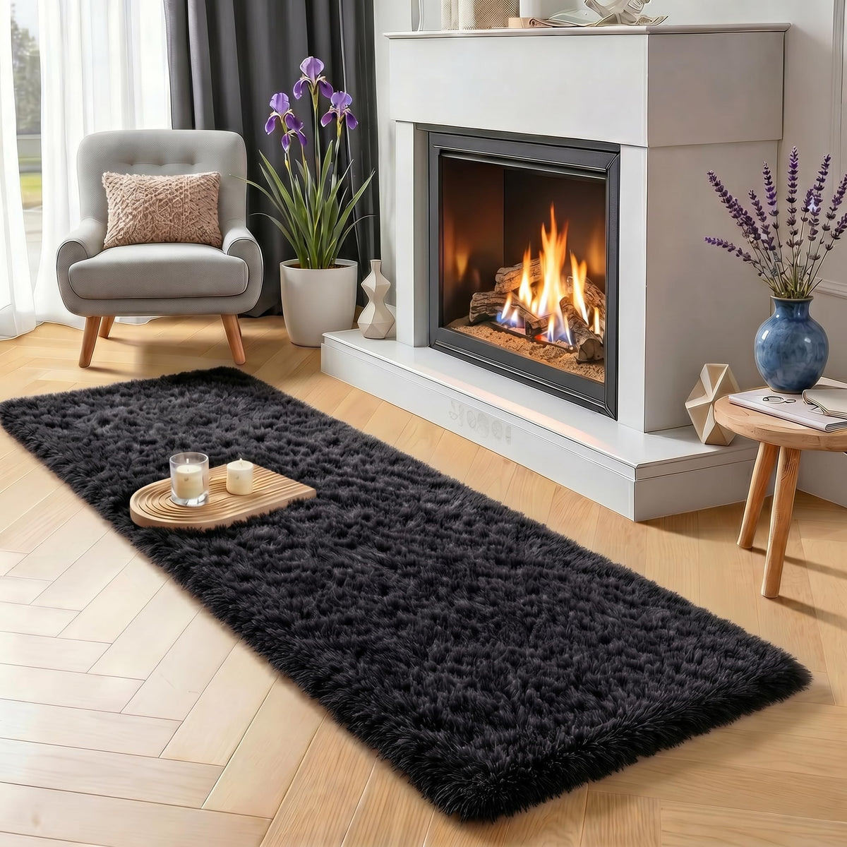 Rainbow Area Rugs for Girls Bedroom Fluffy Soft Vibrant Rugs Kids Playroom