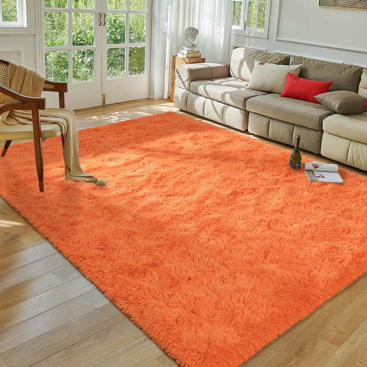 Softlife Rugs for Bedroom 4x5.3 Feet Purple Area Rug for Living Room Super Soft Shaggy Rugs for Dorm Fluffy Fuzzy Carpets Long Plush Bedside Rug Nursery Girls Boys Kids Room Home Christmas Decoration