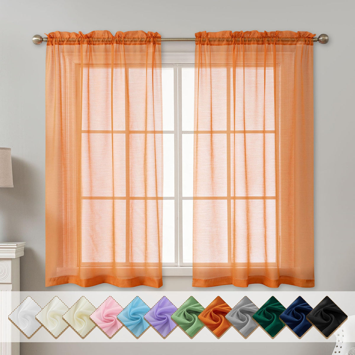 Natural Sheer Curtains 96 Inches Long Rod Pocket