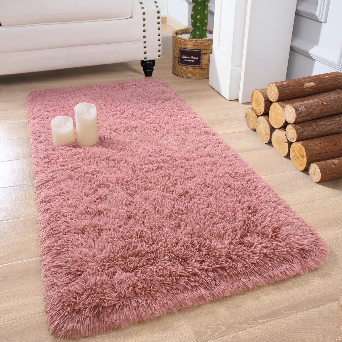 Chicrug Soft Runner Rug for Bedroom Living Room Plush Fluffy Rugs 2x6
