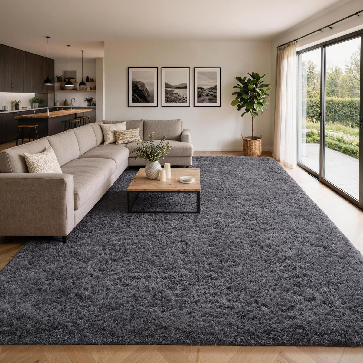 Ophanie 5x7 Area Rugs for Living Room Ivory, Fluffy Shag Large Fuzzy Plush Soft Rug, Shaggy Floor Big Carpets for Bedroom Nursery, Kids Home Decor Aesthetic with Over 99 pcs Pile fibers