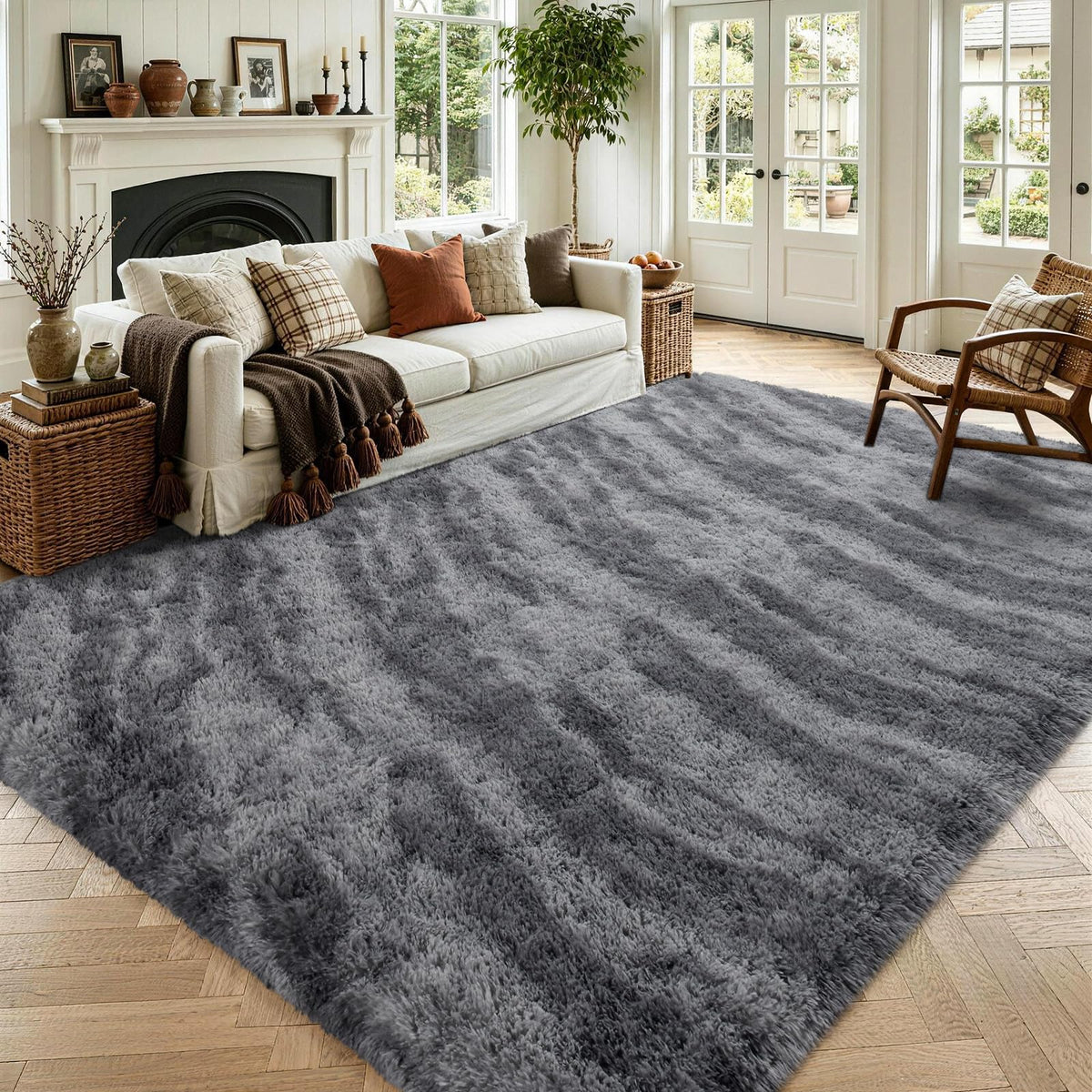 Noahas 2x6 Black Fluffy Soft Runner Rug Non-Slip for Bedroom Dorm Hallway