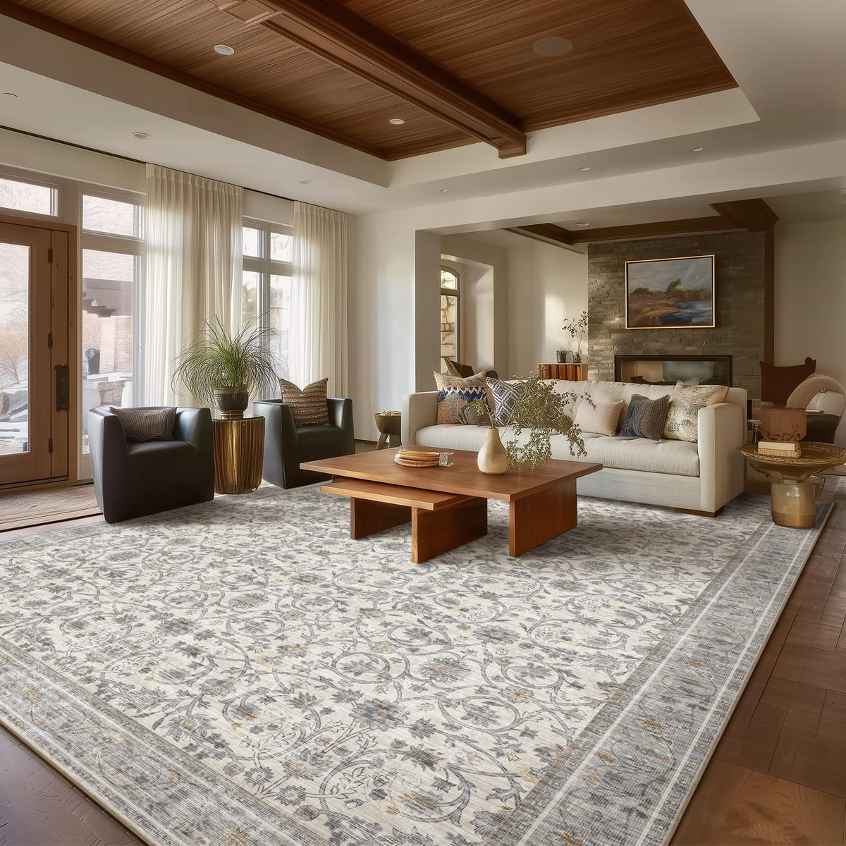 Machine Washable Rugs for Living Room: 8x10 Area Rugs for Bedroom