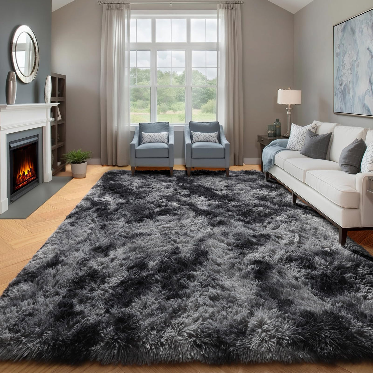 Runner Rugs for Bedroom Living Room, 2x6 Tie-Dyed Beige Hallway Area Rug