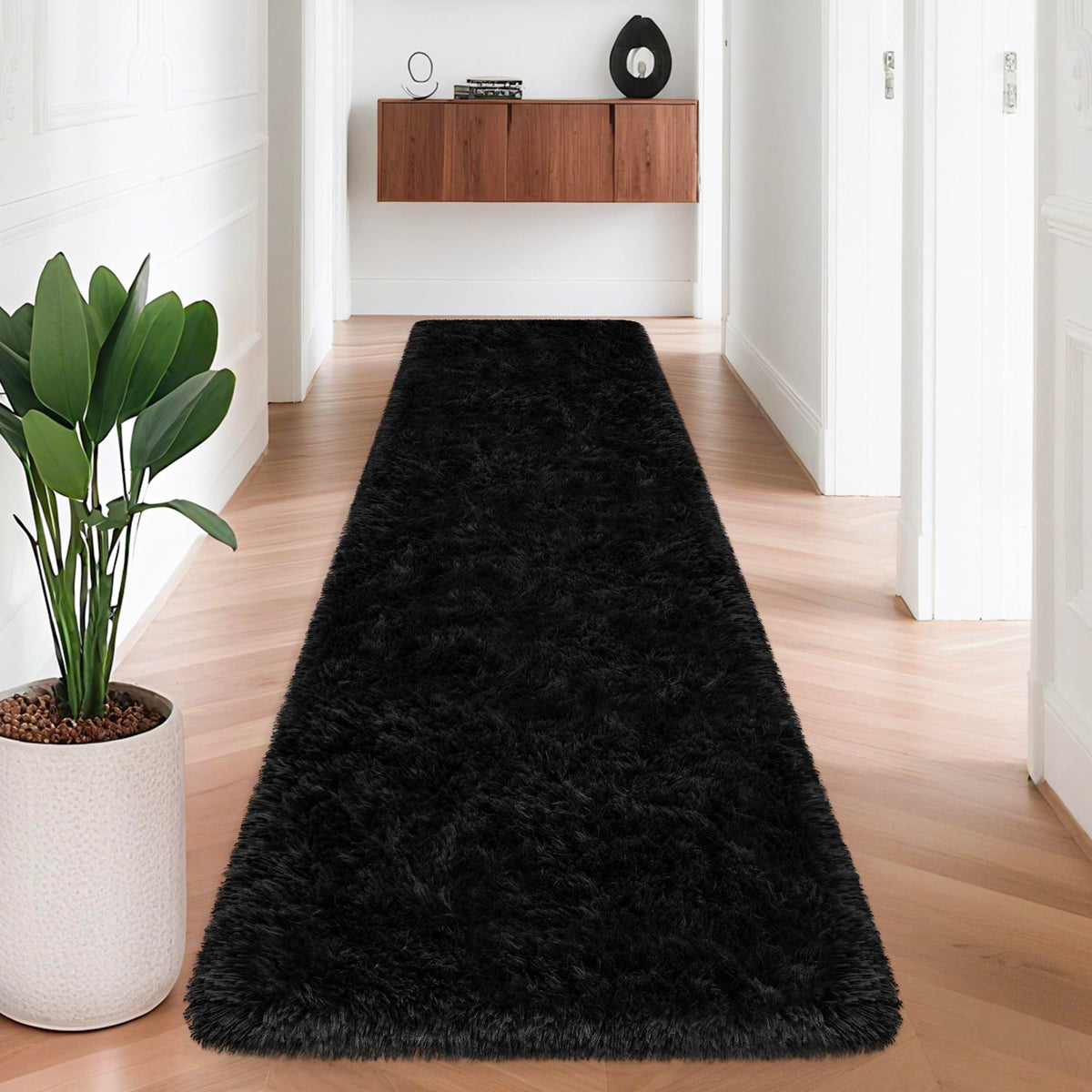 Tie-Dyed Runner Rug for Bedroom Black Grey 2x6ft Fluffy Area Rug Bedside Runner Rug for Kids Room Boys Teens Nursery Baby Living Room Dorm Home Decor Carpets
