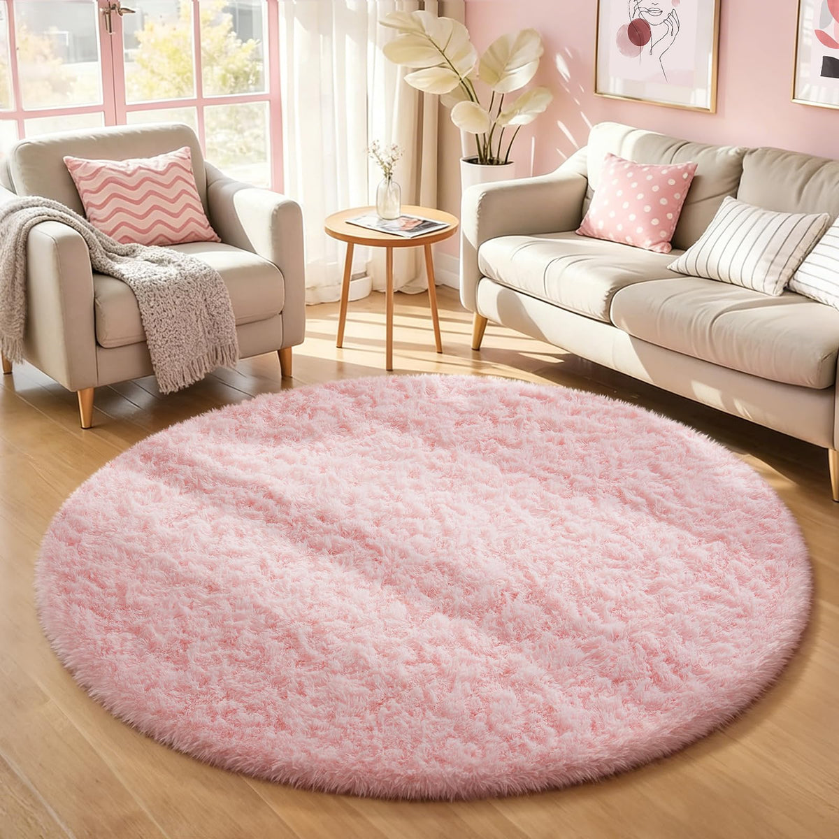 Ophanie 5x7 Area Rugs for Living Room Ivory, Fluffy Shag Large Fuzzy Plush Soft Rug, Shaggy Floor Big Carpets for Bedroom Nursery, Kids Home Decor Aesthetic with Over 99 pcs Pile fibers