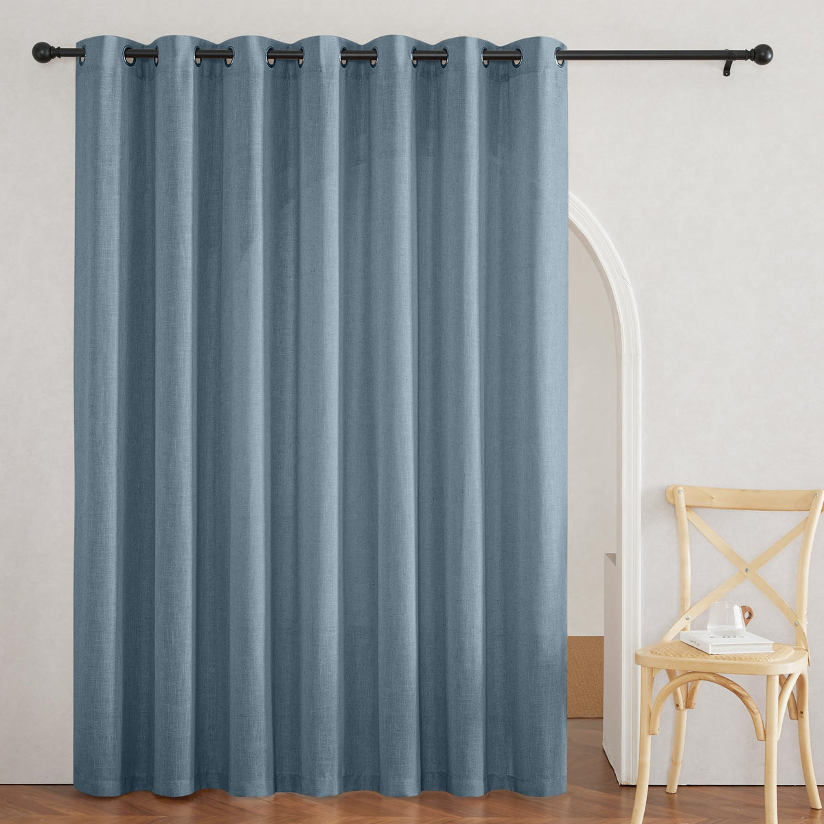 RYB HOME Sliding Patio Door Sheer Curtains, Extra Wide Room Divider Drape