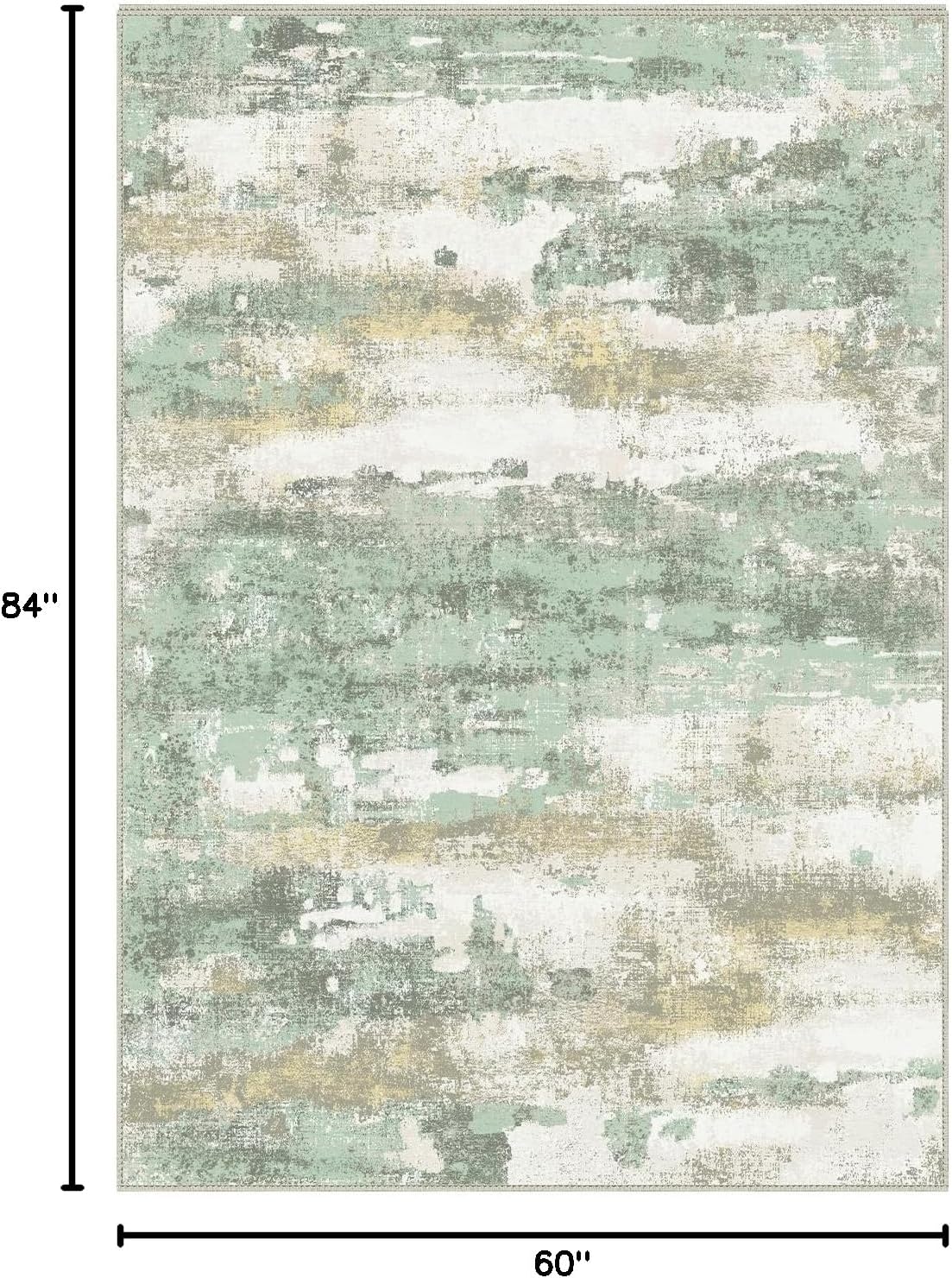 BEIMO 5x7 Green Abstract Area Rug, Washable Non-Slip for Bedroom
