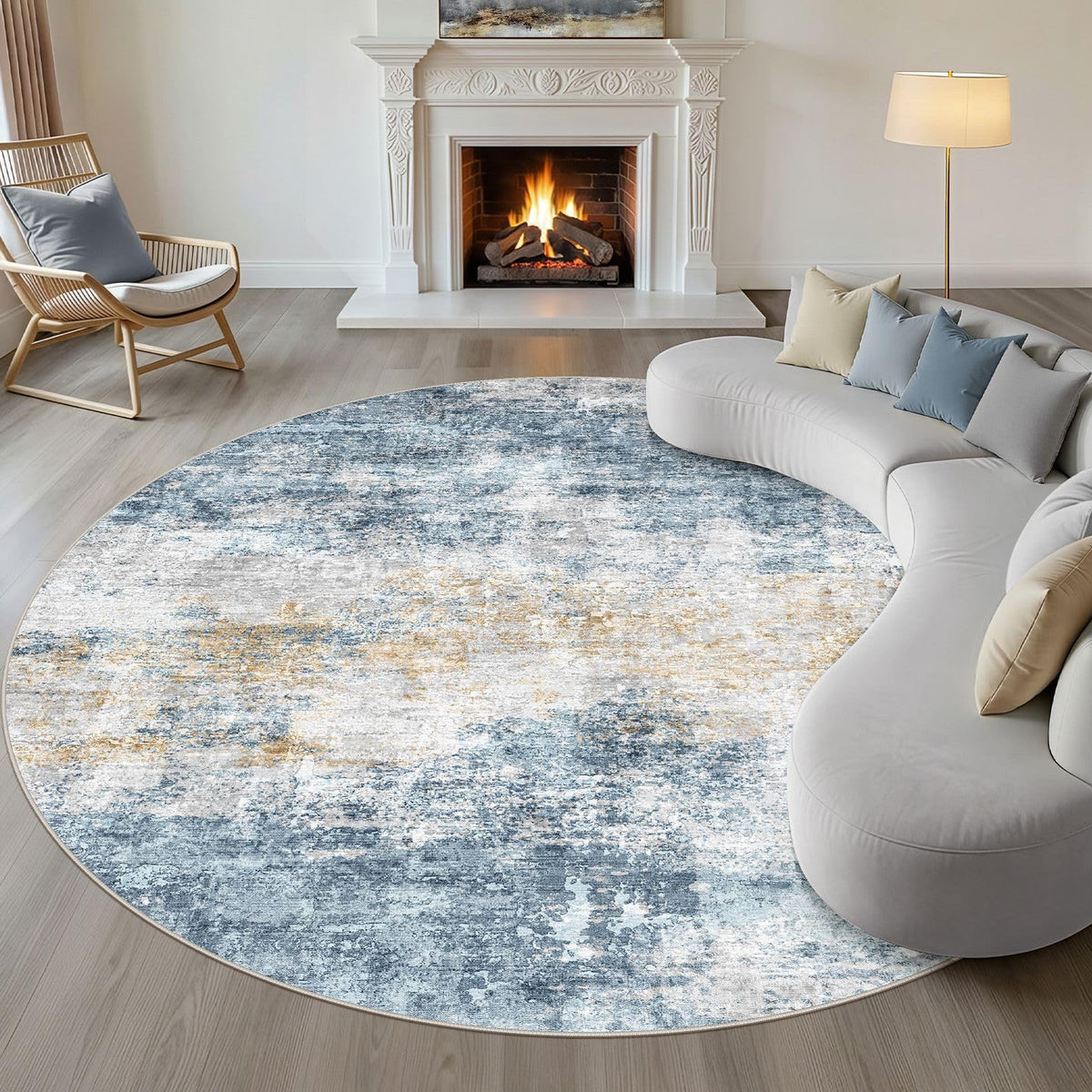 LOONGRUG 8x10 Area Rugs Washable Neutral Modern Rug for Living Room Brown